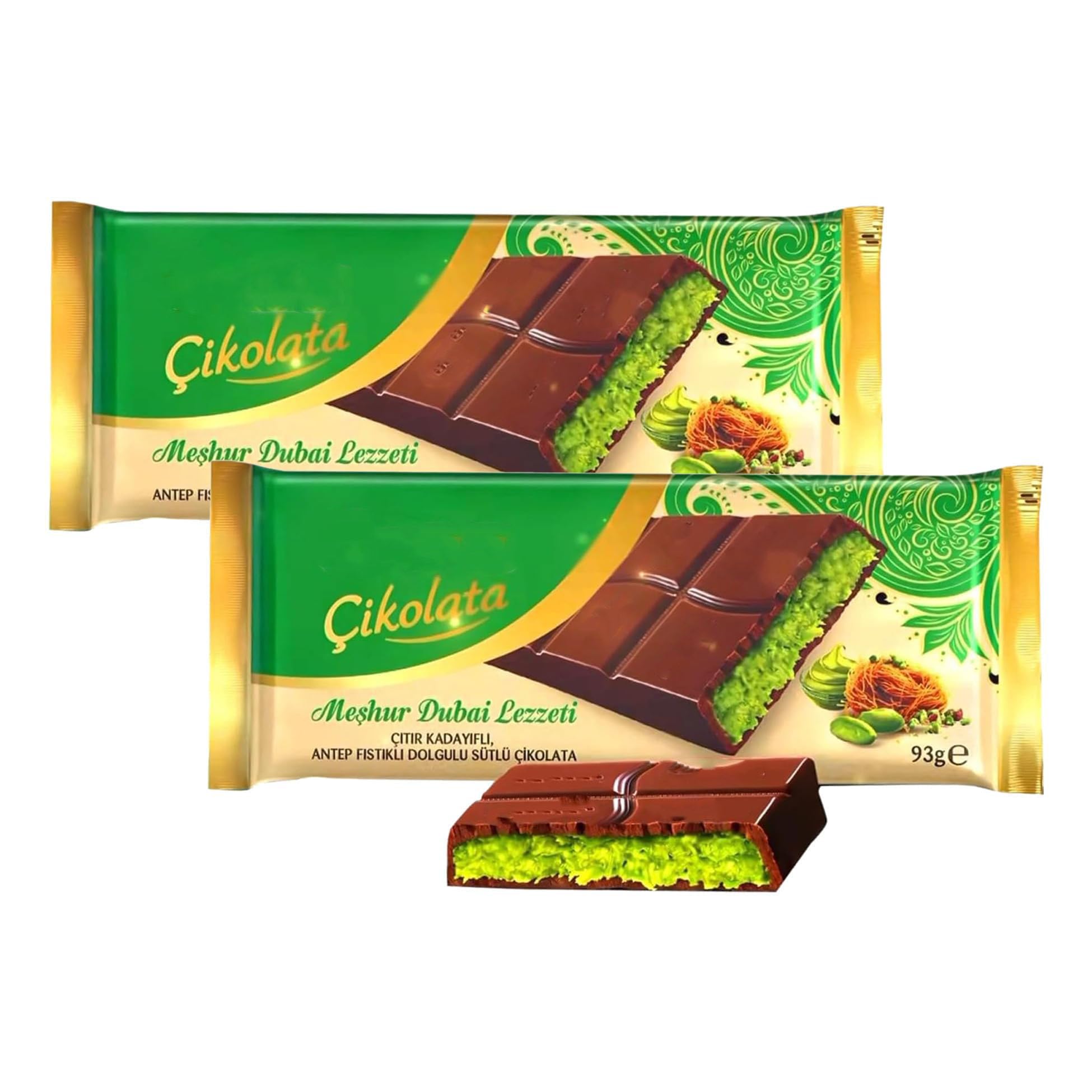 Amazon.com : Dubai Chocolate - Milk Chocolate With Pistachio, 93